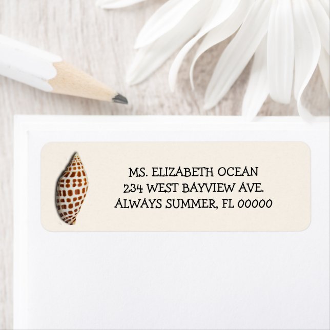 Junonia Seashell Cream Custom Return Address Return Address Label (Insitu)