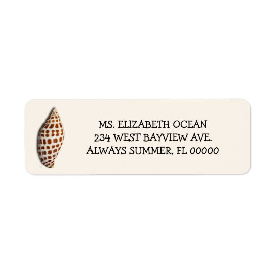 Junonia Seashell Cream Custom Return Address Return Address Label