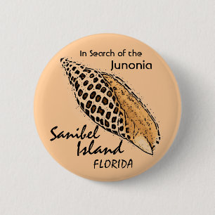 Junonia shell Sanibel Island humour button