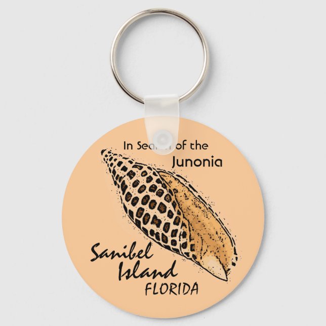 Junonia shell Sanibel Island humour keychain (Front)