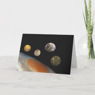 Jupiter and Four Moons Galilean Satellites Card