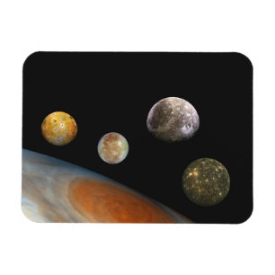 Jupiter and Four Moons Galilean Satellites Magnet