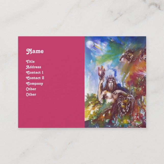 JUPITER AND LION , red white blue brown Business Card (Front)