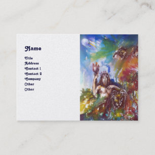 JUPITER AND LION , white pearl paper Business Card