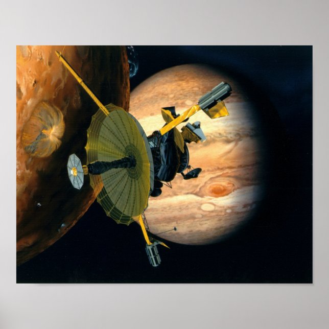 Jupiter and Lo Galileo probe Poster (Front)