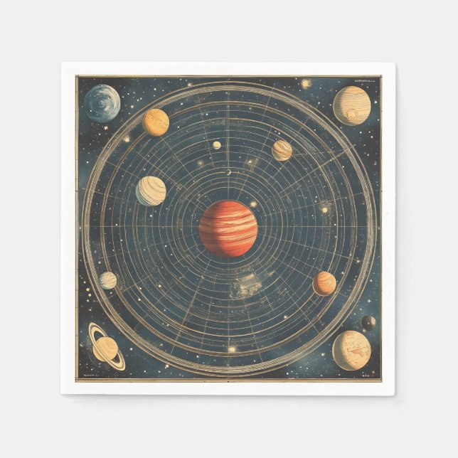 Jupiter-Centred Celestial Chart Design (2) Napkin (Front)