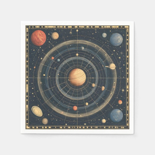 Jupiter-Centred Celestial Chart Design (3) Napkin (Front)