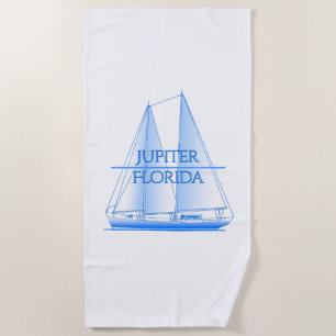 Jupiter Coastal Nautical Sailing Sailor Beach Towel
