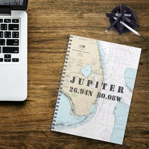 Jupiter FL Latitude Longitude Nautical Chart Notebook