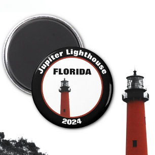Jupiter Florida Lighthouse Photographic Black Magnet