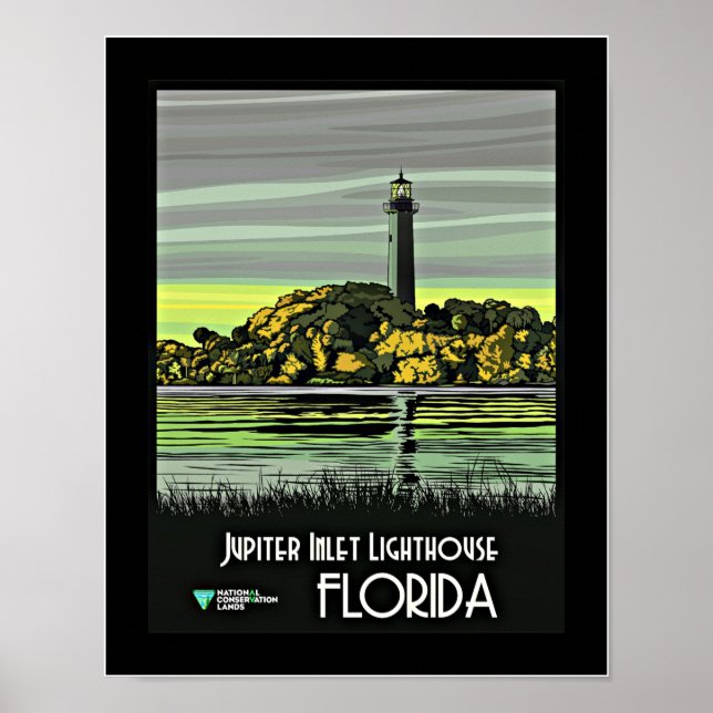 Jupiter, Florida vintage travel poster (Front)
