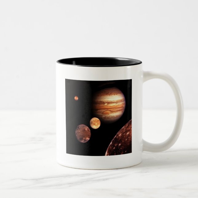 Jupiter Galilean Moons Astronomy & Science Gifts Two-Tone Coffee Mug (Right)