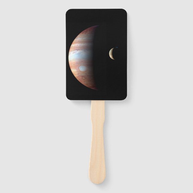Jupiter Gas Giant Planet & Io Galilean Moon Hand Fan (Front)