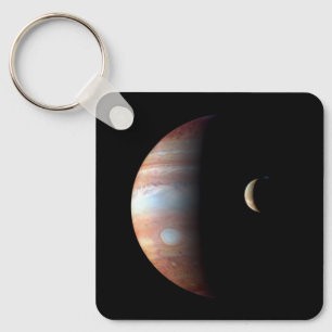 Jupiter Gas Giant Planet & Io Galilean Moon Key Ring