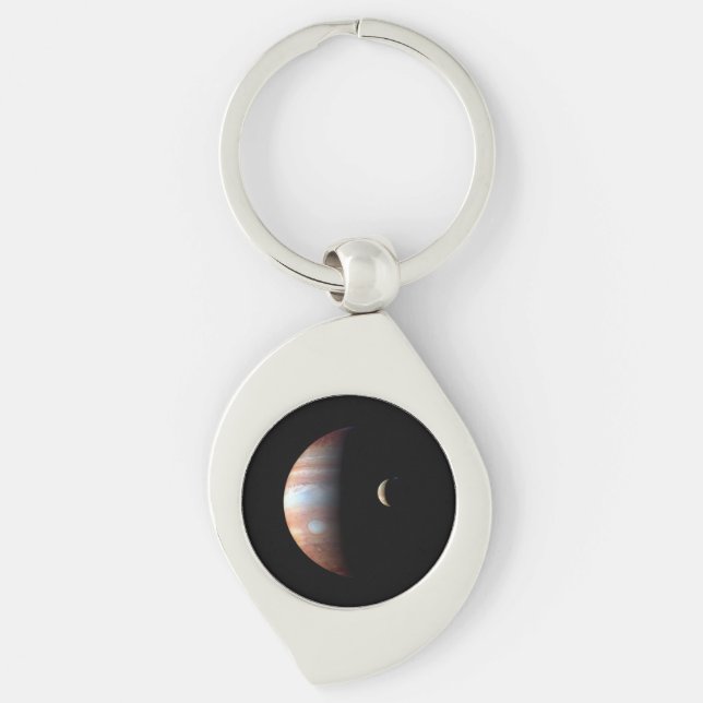 Jupiter Gas Giant Planet & Io Galilean Moon Key Ring (Front)