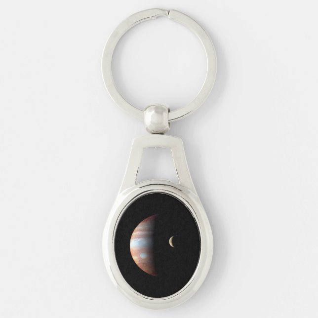 Jupiter Gas Giant Planet & Io Galilean Moon Key Ring (Front)