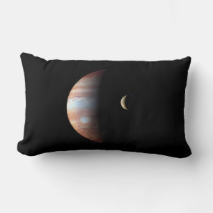 Jupiter Gas Giant Planet & Io Galilean Moon Lumbar Cushion