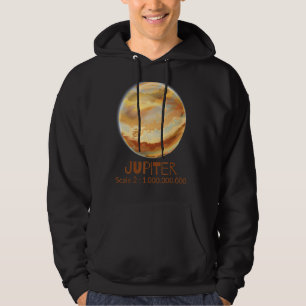 Jupiter In Correct Scale Planet Of The Solar Syste Hoodie