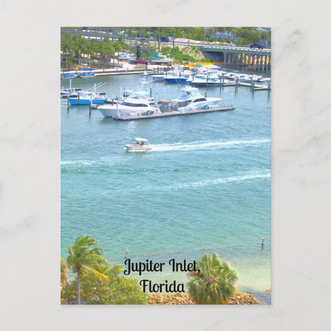 Jupiter Inlet, Florida on a postcard (Front)