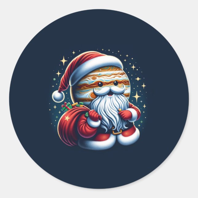 Jupiter Jolly Old St. Nick Santa Claus Astrology Classic Round Sticker (Front)