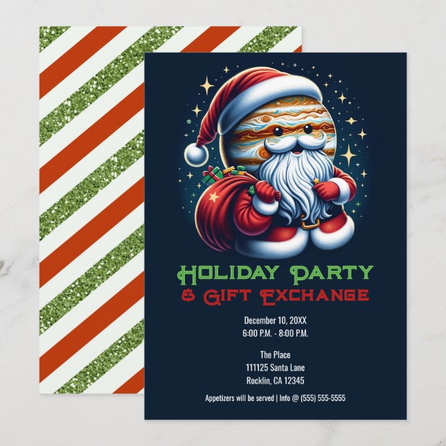 Jupiter Jolly Old St. Nick Santa Claus Holiday Invitation (Front/Back)
