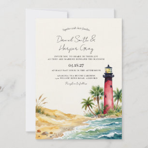 Jupiter Lighthouse Beach Wedding Florida Invitation