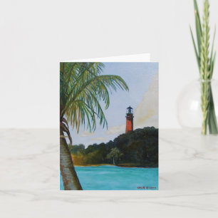 Jupiter Lighthouse with Palm Card