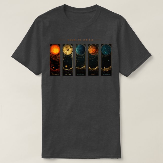Jupiter Moons Space Exploration Cosmos Planet Art T-Shirt (Design Front)