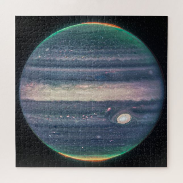 Jupiter Neon Glows | NIRCam | JWST Jigsaw Puzzle (Horizontal)