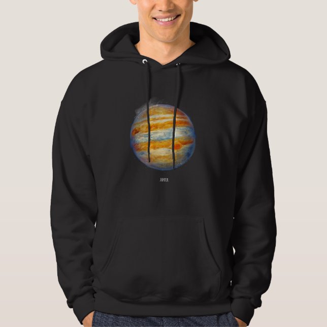 Jupiter Planet Artwork – Cosmic Space Illustration Hoodie (Front)