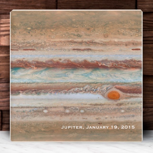 Jupiter Red Spot Close-Up Photograph Glass Coaster (Creator Uploaded)