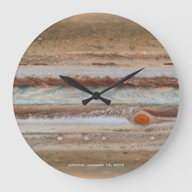 Jupiter Red Spot Close-Up Photograph Large Clock (Front)