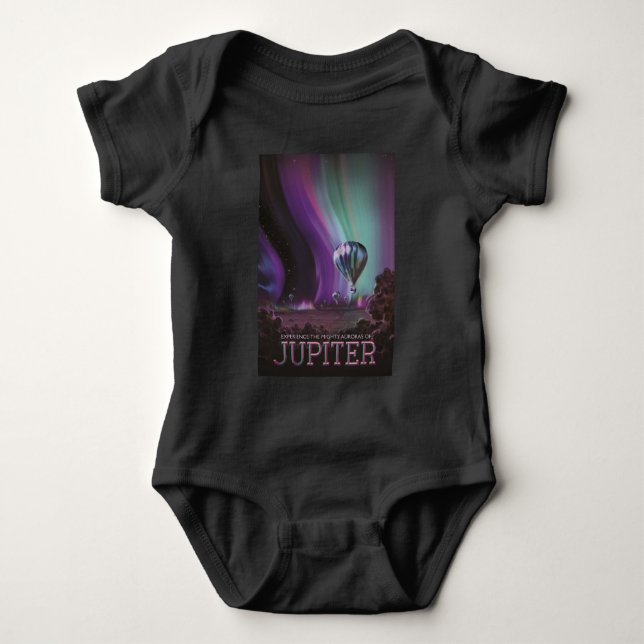 Jupiter Travel by Hot Air Balloon Bighty Auroras Baby Bodysuit (Front)