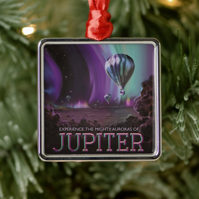 Jupiter Travel by Hot Air Balloon Bighty Auroras Metal Ornament (Tree)