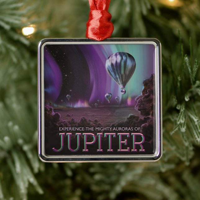 Jupiter Travel by Hot Air Balloon Bighty Auroras Metal Ornament (Tree)