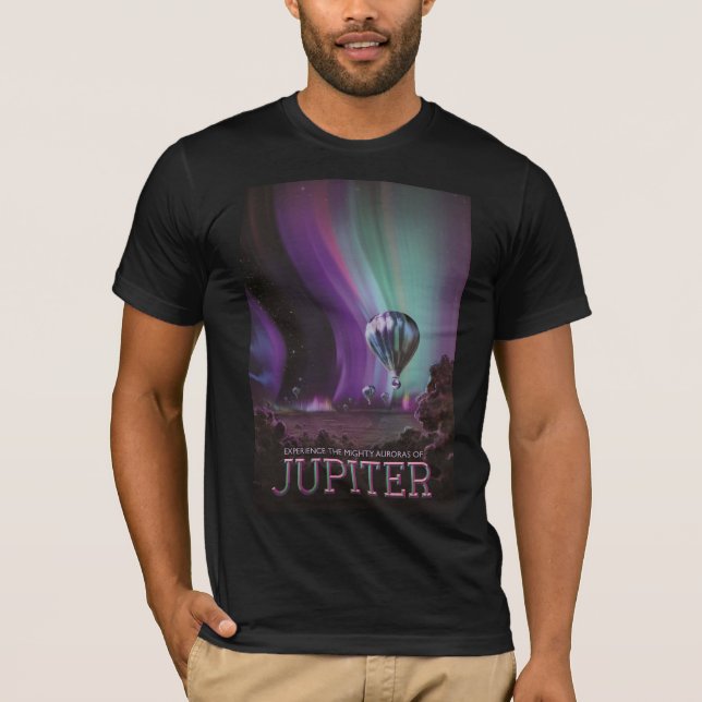 Jupiter Travel by Hot Air Balloon Bighty Auroras T-Shirt (Front)