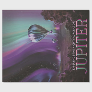 Jupiter Travel by Hot Air Balloon Bighty Auroras Wrapping Paper