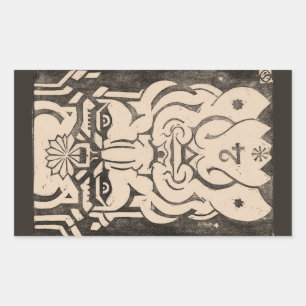 Jupiter Zeus King of Gods Greek Mythology Black Rectangular Sticker