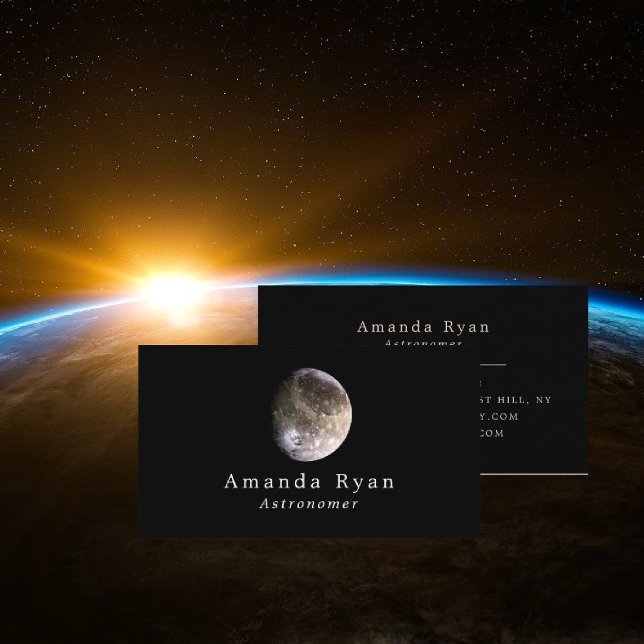 Jupiter's Ganymede Galilean Moon, Astronomy Business Card (Creator Uploaded)