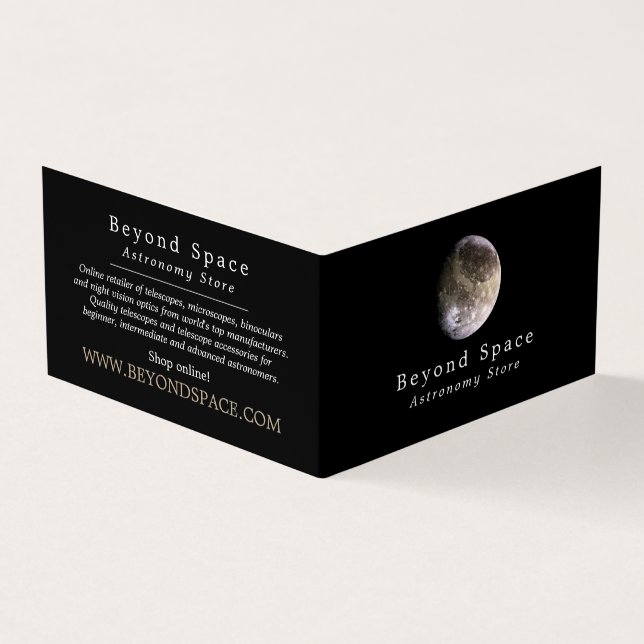 Jupiter's Ganymede Galilean Moon, Astronomy Store Business Card (Outside)