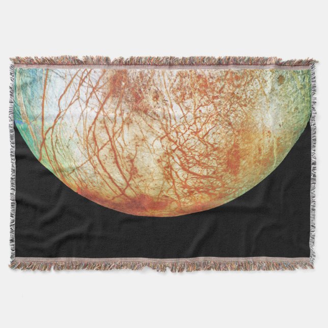Jupiter's Moon Europa Throw Blanket (Front)