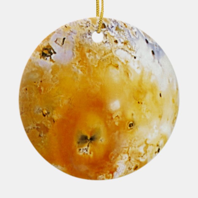 Jupiter's Moon Io Ceramic Tree Decoration (Front)
