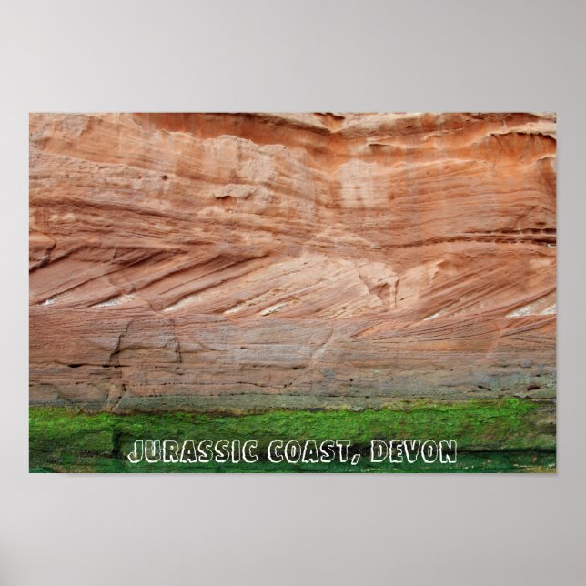 Jurassic Coast red rocks, Devon, England Poster (Front)