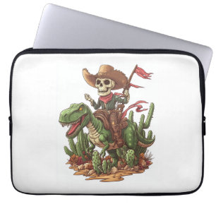 Jurassic Cowboy Skull – Funny Dino Rodeo Laptop Sleeve