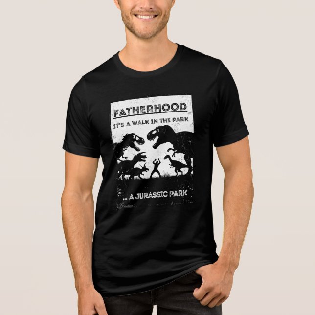 Jurassic Dad Funny Quote Black Father’s Day Tri-Blend Shirt (Front)