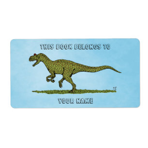 Jurassic Dinosaur Allosaurus Bookplate