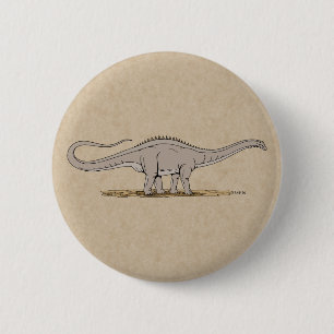 Jurassic Dinosaur Apatosaurus 6 Cm Round Badge