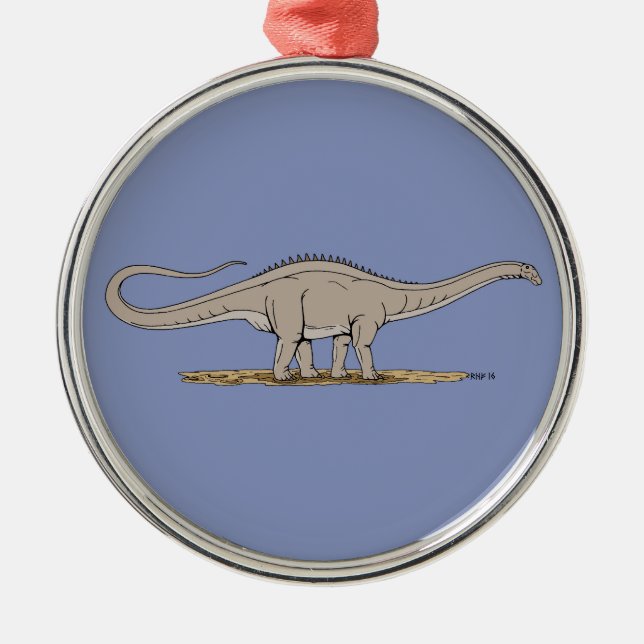 Jurassic Dinosaur Apatosaurus Metal Ornament (Front)