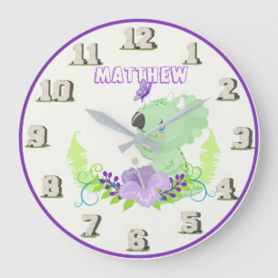 Jurassic Dinosaur Baby Stoneage Named Wall Clock