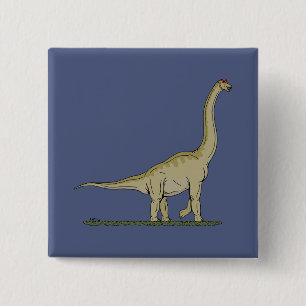 Jurassic Dinosaur Brachiosaurus 15 Cm Square Badge